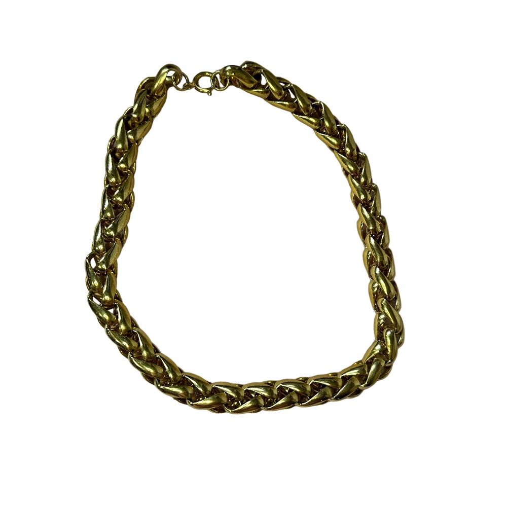 Vintage Large Gold Fox Tail Chain Necklace Costume Jewelry